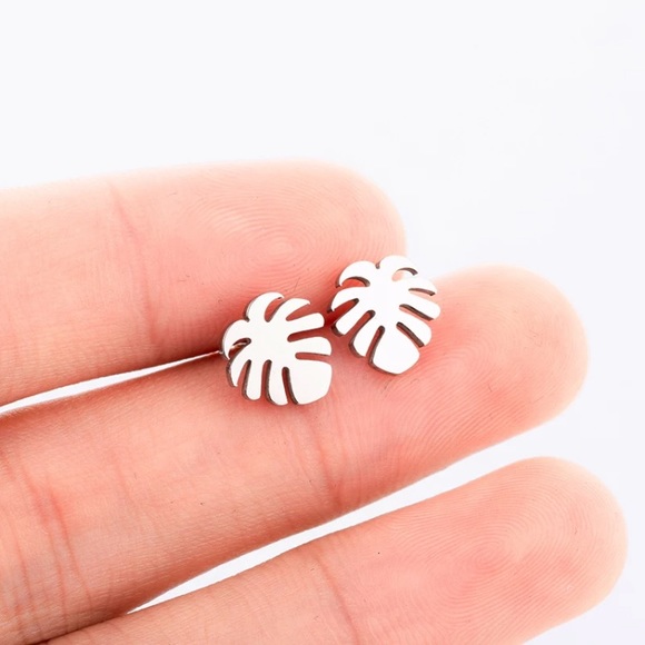 Jewelry - Stainless Steel Leaf Stud Earrings